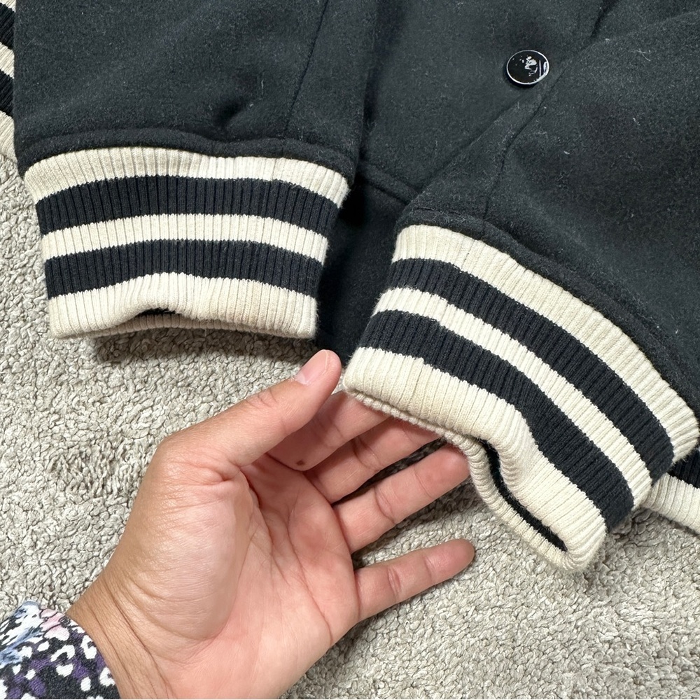 Spiritual Gangster Women's Warrior Heart Isla Jacket Crop Wool Blend in Black S - Picture 10 of 16